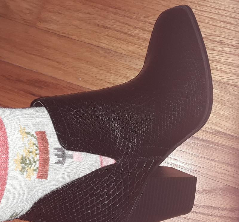 Boots with and without flash showcasing great heel height for pants and jeans.  Be aware these run narrow.