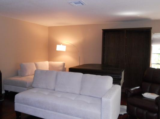 Because Baby Grand is sitting in the middle of the room Rylee sectional could not be put together, and so they sit seperately for now.