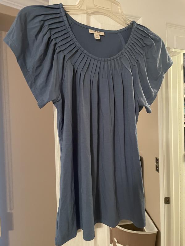 売れ筋商品|||ジェイエムコレクション カットソー トップス レディース Women's Pleat Neck Short-Sleeve Top, Exclusively at Macy's Natural JM Collection Women's Short Sleeve Blouses - Macy's