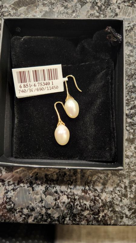 Cultured Freshwater Pearl Drop Earrings in 14K Yellow Gold (Also Available in 14k White Gold and 14k Rose Gold)
