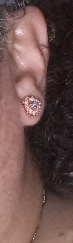 Elegant Round Stud Earrings with Clear Round Cubic Zirconia