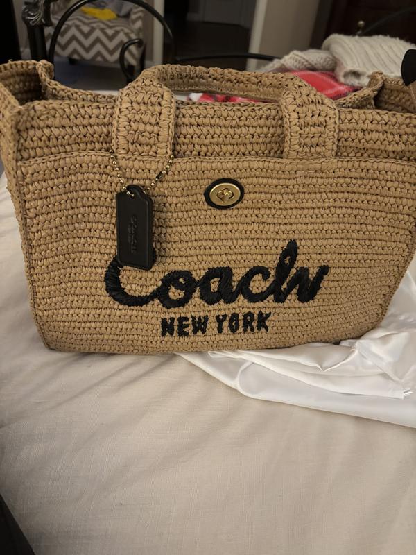 【COACH】Cargo Embroidered Logo Straw Tote Bag COACH Cargo Embroidered Logo Straw Tote Bag - Macy's