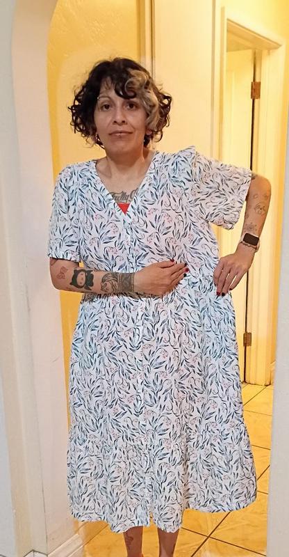 co tiered cotton midi dress Marley Tiered Midi Dress Midnight Print / S