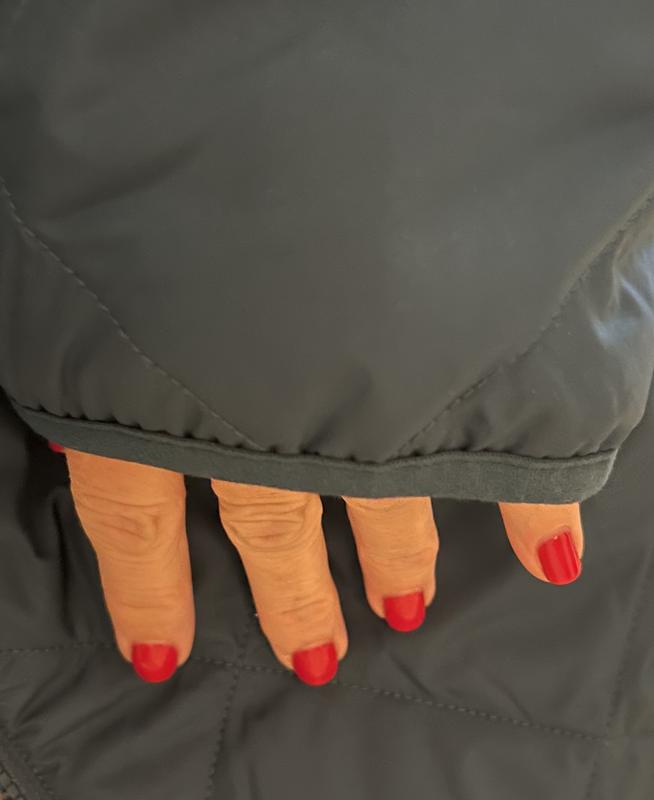 Sleeves are too long and fit like a man’s jacket