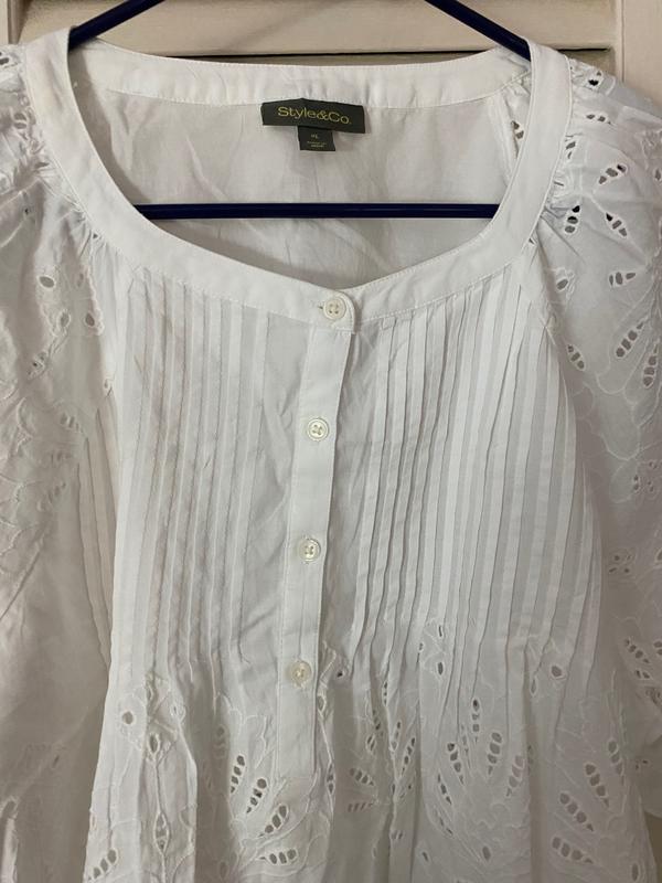 Style & Co Women's Eyelet Cotton Top, Exclusively at Macy's