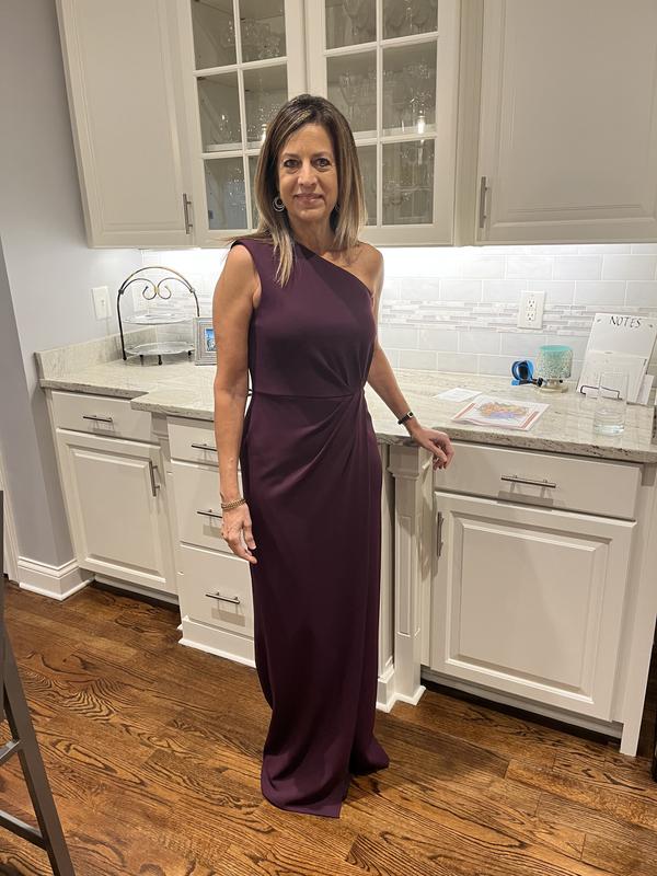 Calvin Klein Draped One Shoulder Gown Macy s