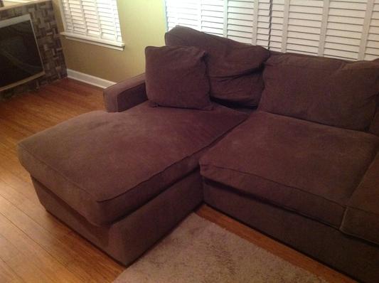 This is how bad the chaise looks after simply sitting on it.