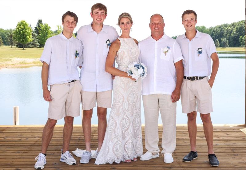 Boys in the blue, hubby in white