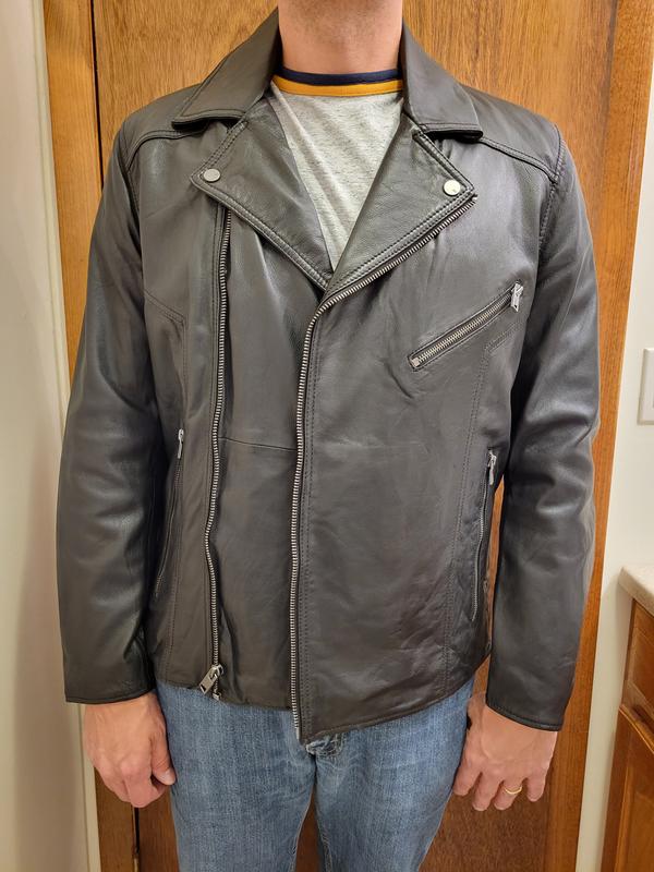 The shops Men’s Store Bloomingdales Leather Jacket Black Sz 44 Rare