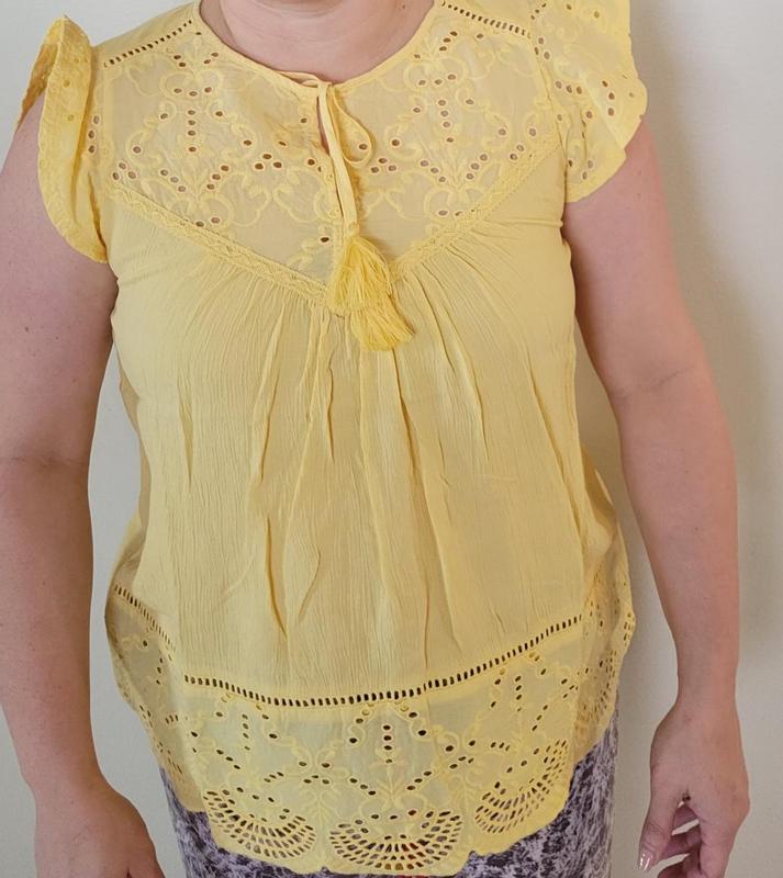 Style & Co Women's Mixed-Media Lace-Trimmed Top, Created for