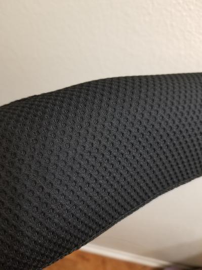 A close up of the honeycomb pattern of the fabric.