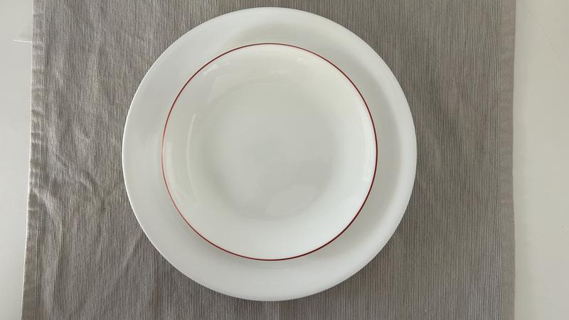 Salad plate on top of 10 inch dinner plate for size reference