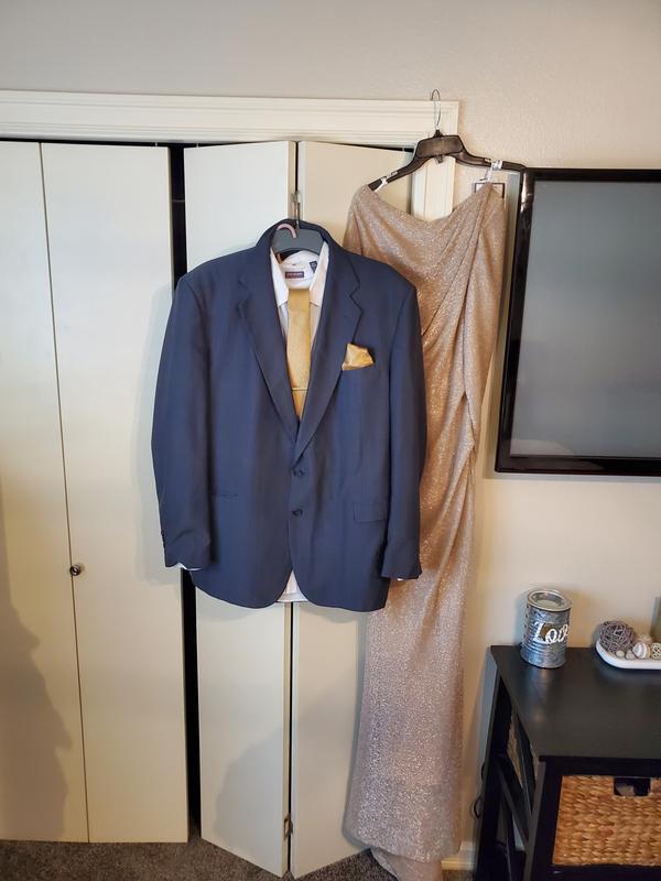 Metallic Cape Gown