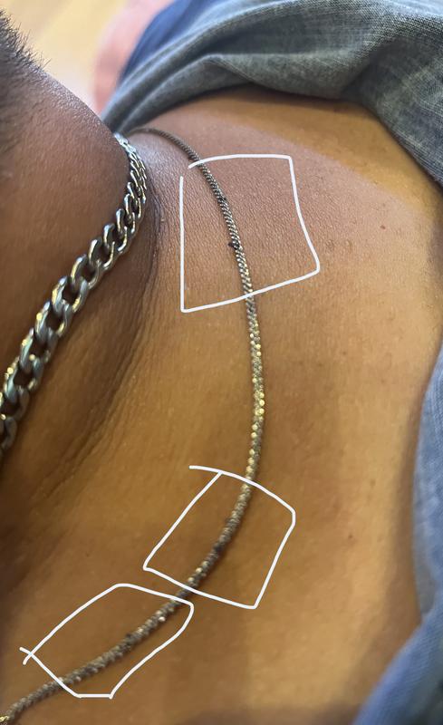 Fabric all over the necklace! Awful! So disappointed with this piece!