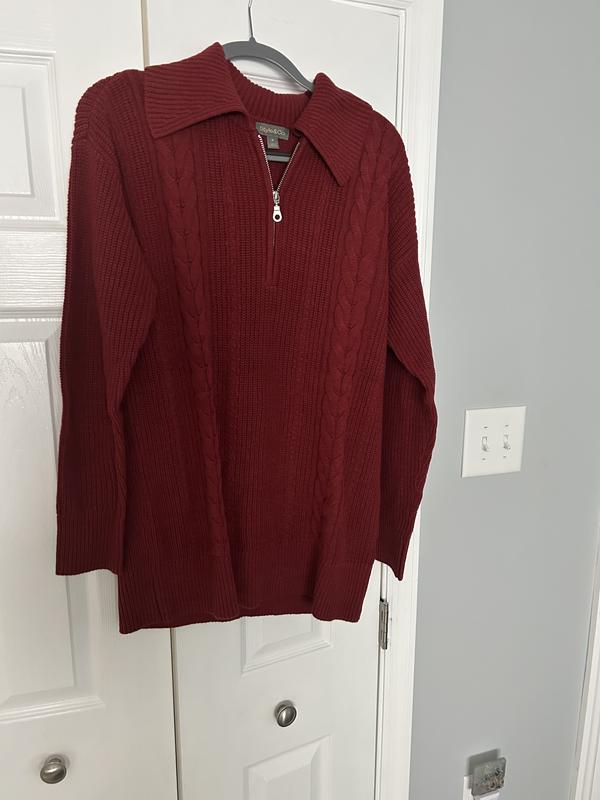 Women's Quarter-Zip Cable-Knit Sweater, Macy's Exclusive