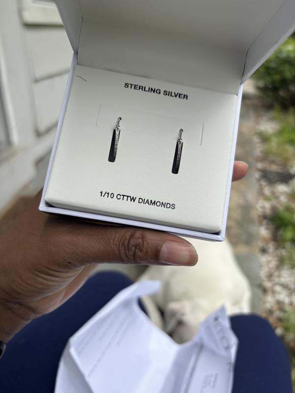 Diamond Cluster Stud Earrings (1/10 ct. t.w.) in Sterling Silver