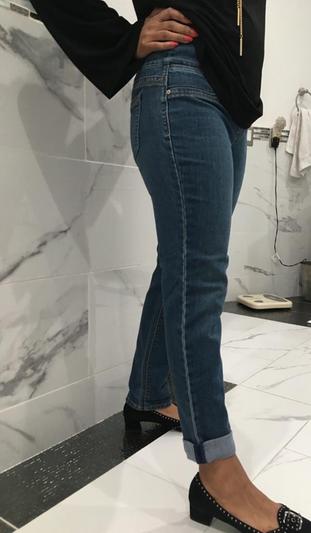 Cuffed above the ankle