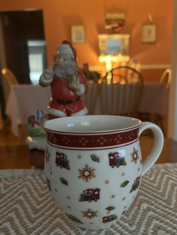 Morning coffee served in a beautiful mug