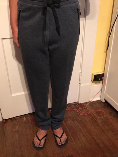 me wearing joggers - front of them