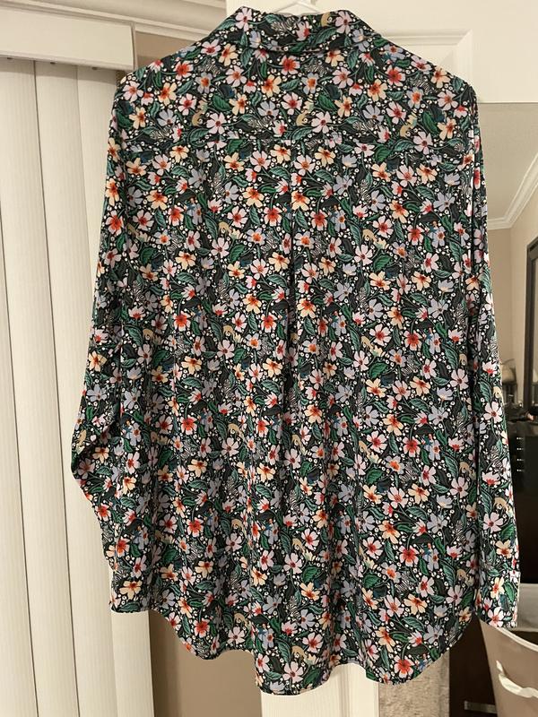 Whimsical Garden Print Lightweight Top