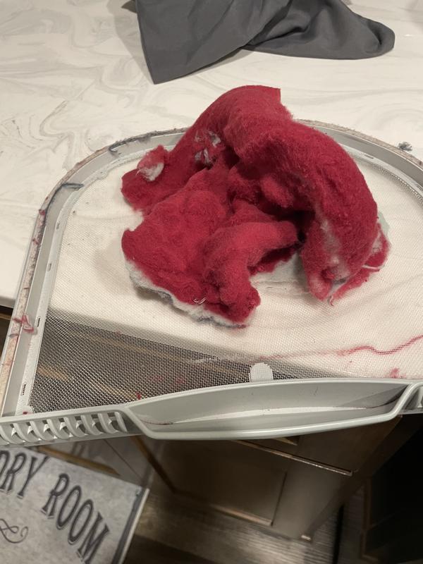Second Lint Load when Sheets Washed.