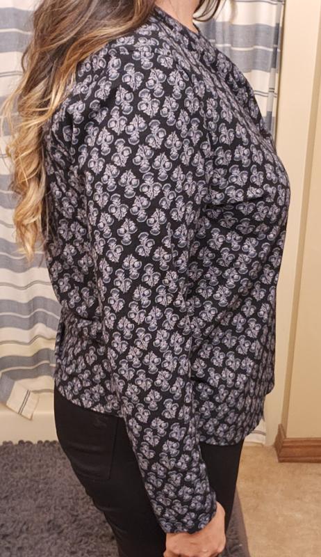 Style Co Womens Printed Henley Shirt Red Size Large