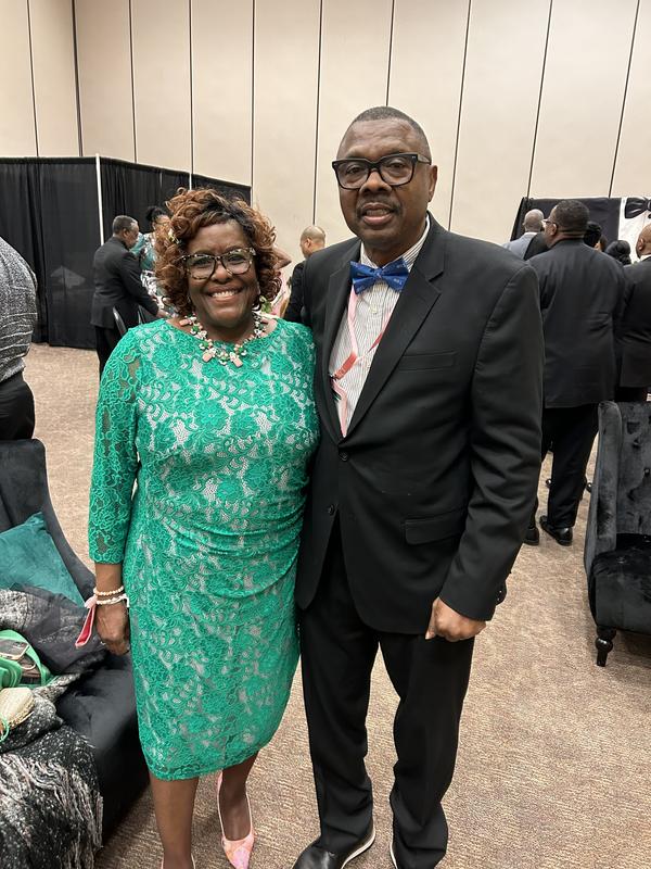 Sorority event colors are pink and green