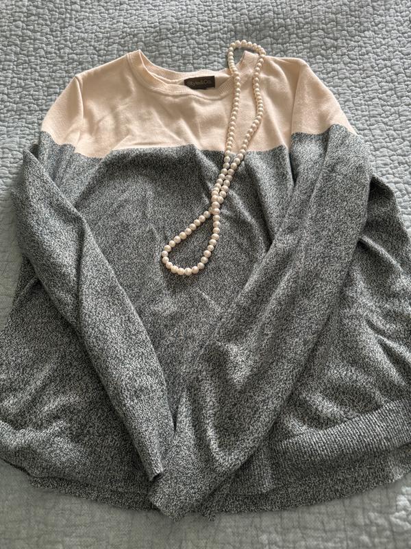 Petite Colorblock Cotton Sweater, Macy's Exclusive