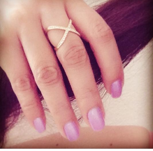 MK ring with my purple nail polish