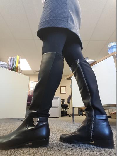 The boots don't look as cute in the photo, but you can see how the calf fits.