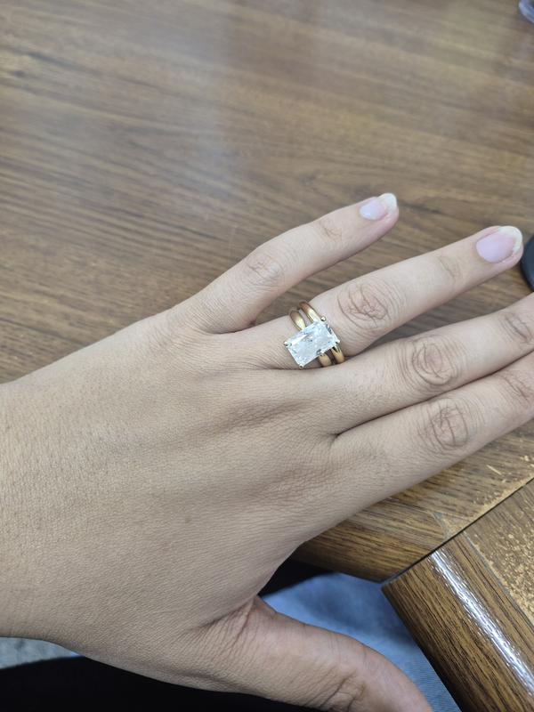Paired with my 14k gold solitaire