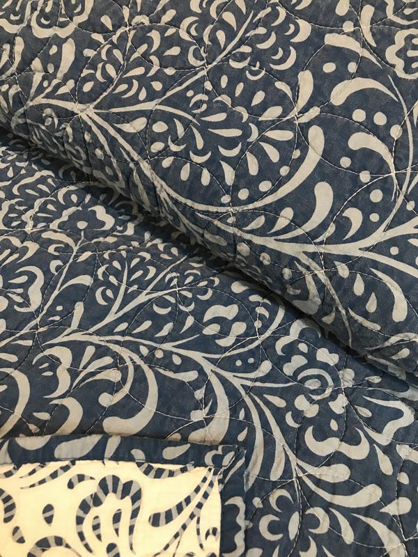 Fading seen in the blue side of the quilt