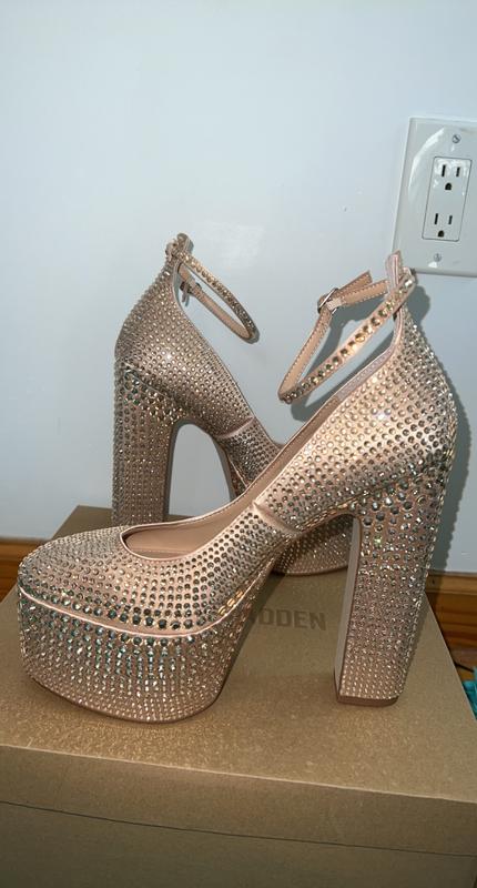 Steve Madden Women's Skyrise Ankle-Strap Rhinestone Platform