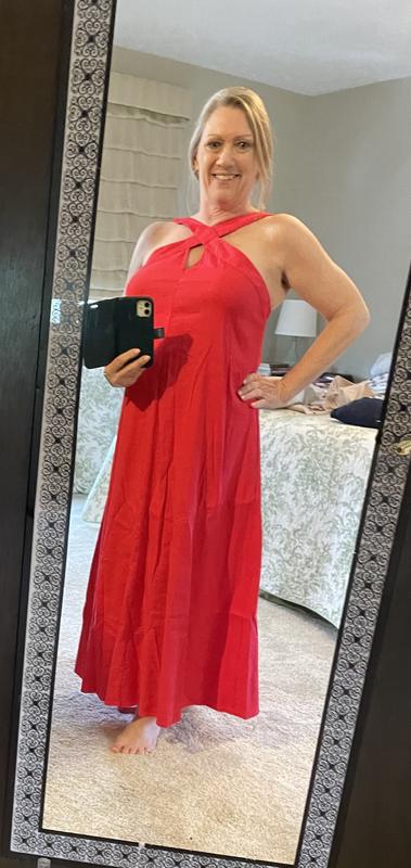 I.N.C. International Concepts Petite Linen-Blend Halter Maxi Dress,  Exclusively at Macy's - Macy's