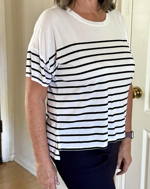 Boat Neck Dropped Shoulder Knit Top