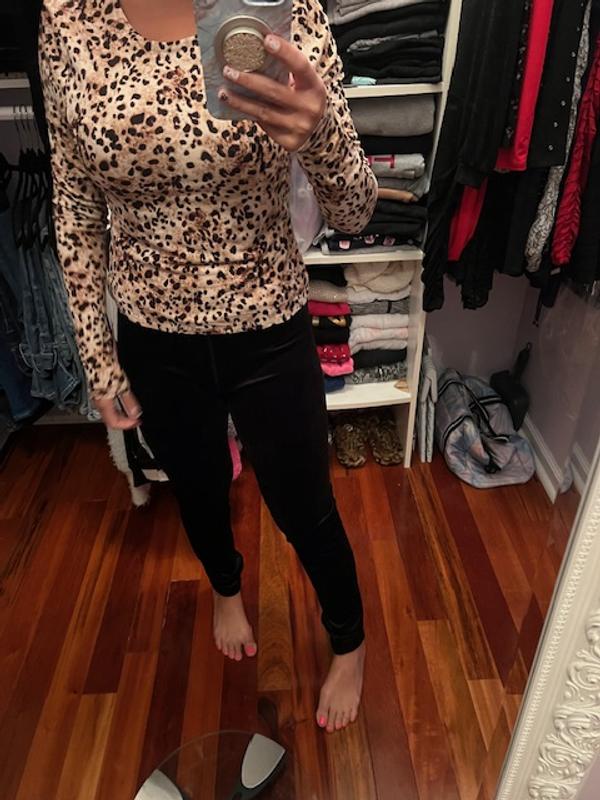 Bar III Women's Cheetah Jersey Crewneck Top, Created for Macy's - Macy's