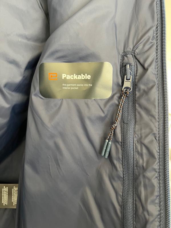 Inside of vest with pocket and a good reminder about how to pack the vest.