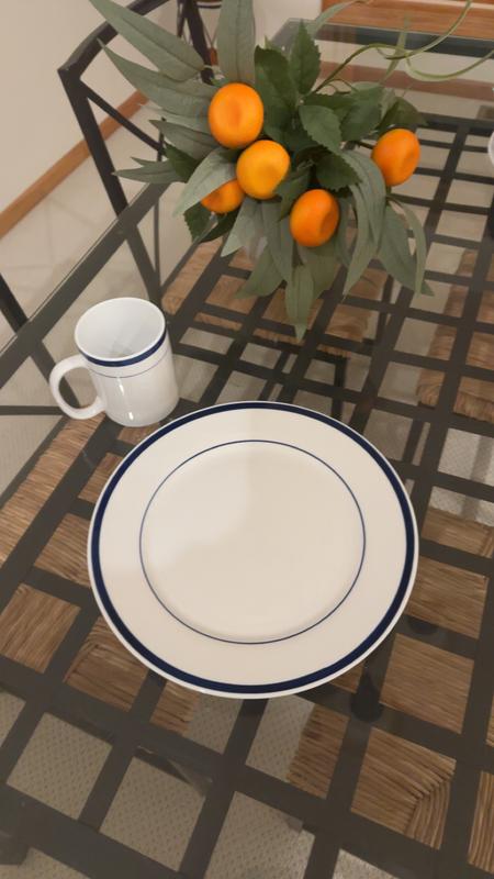 Dishes in cabinet and on table