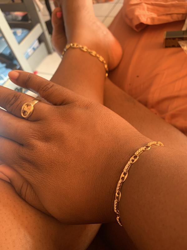 Lab-Grown White Sapphire (2-1/4 ct. t.w.) Link Bracelet in 14k Gold-Plated Sterling Silver