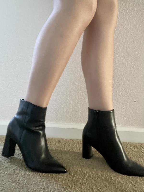 Madden Girl ポインテッドトゥ ブロックヒール ドレスブーティ Madden Girl Bonnie Pointed-Toe Block-Heel Dress Booties - Macy's