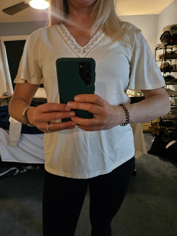 売れ筋商品|||スタイルアンドコー カットソー トップス レディース Women's Lace-Trim V-Neck Top, Exclusively at Macy's Salmon Rose Style & Co Women's Lace-Trim V-Neck Top, Exclusively at