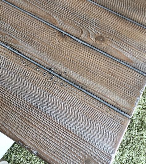 up close view of table finish