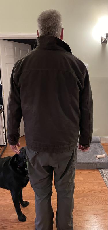 Back view of my new jacket-my dog even likes it!