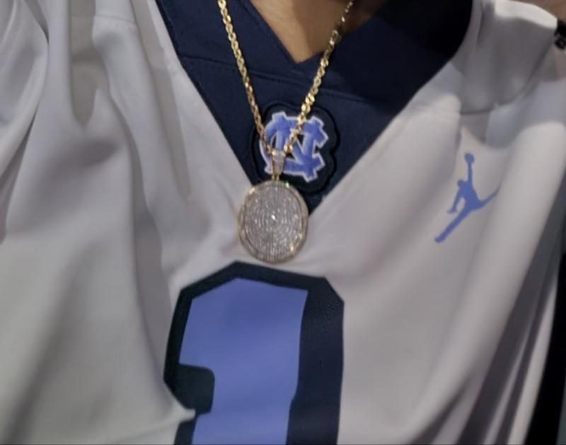 I used my rope chain instead of the chain that came with it. The chain was a little too tjin for me.