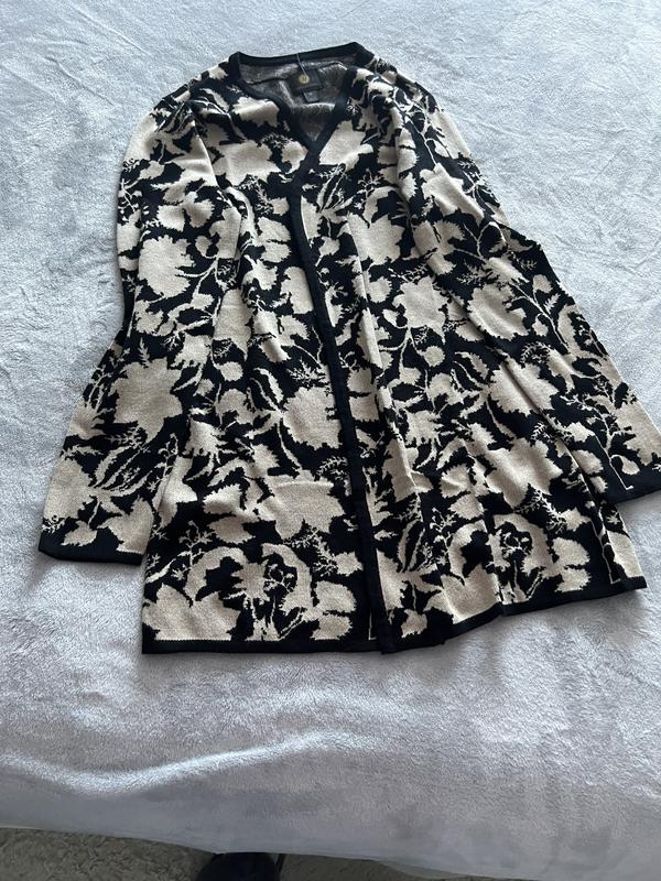 JM Collection Petite Floral-Print Open-Front Cardigan, Created for Macy ...