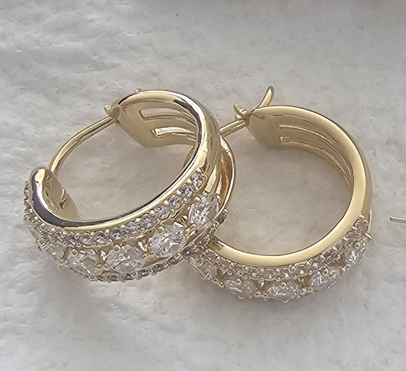 Crystal Triple-Row Small Hoop Earrings  s, Created for Macy's