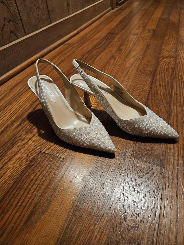 Elegant pearl ivory iridescent sling backd