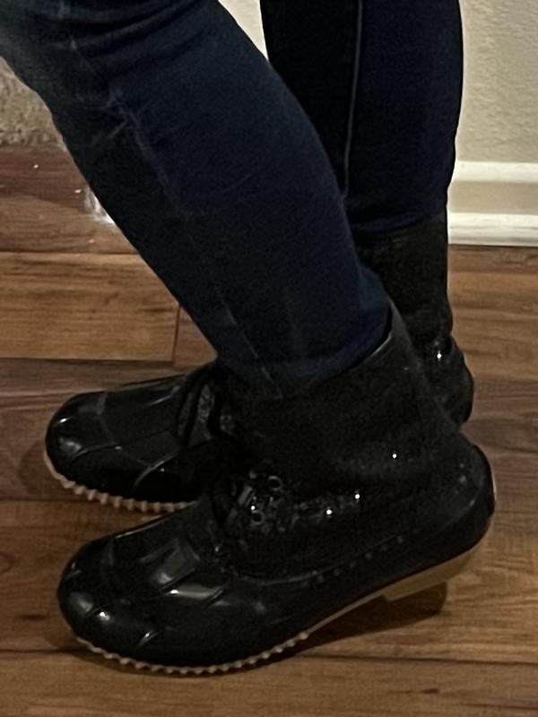 Black glitter duck boots online