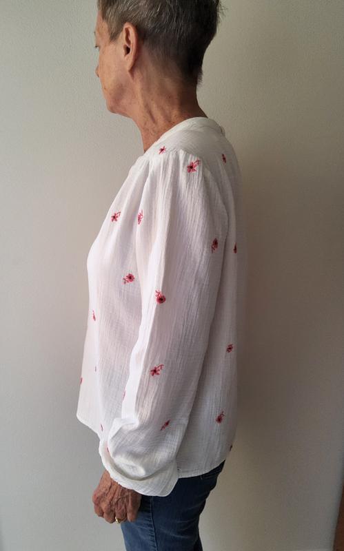 Style & Co Women's Cotton Embroidered Split-Neck Gauze