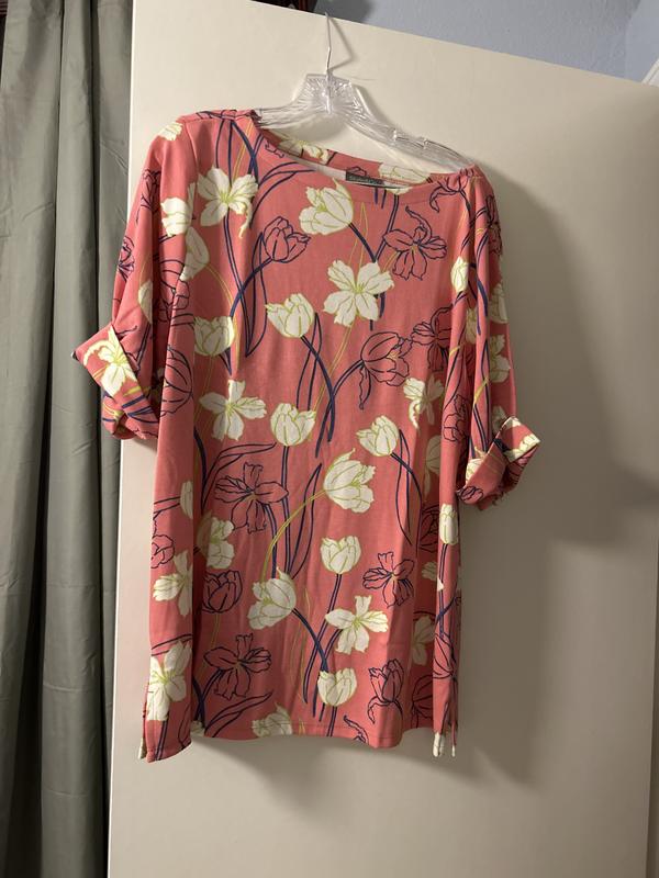 Style & Co Plus Size Printed Elbow-Sleeve Top, Created for